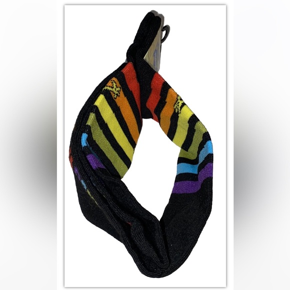 SpongeBob Crew Socks 1 Pair Men 6.5-12 Black Rainbow Vibes Nickelodeon NEW! Pat - Picture 4 of 8